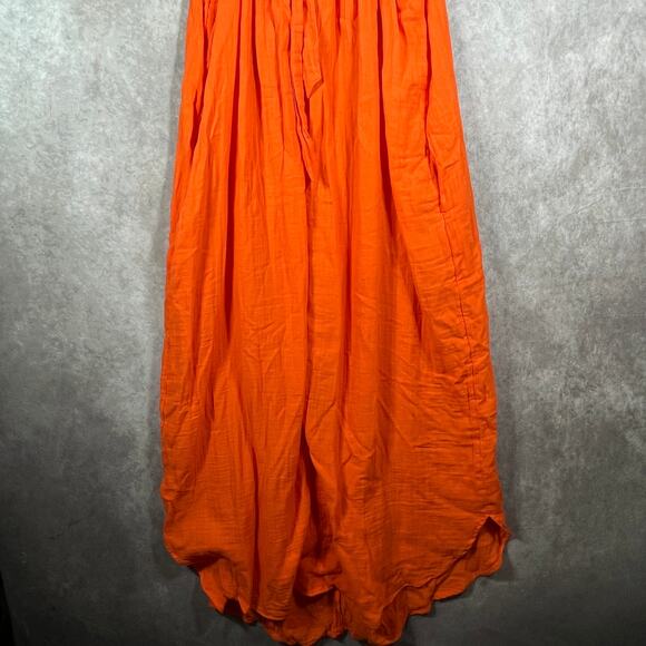 Old Navy Maxi‎ Dress Womens 2XL Blazing Orange Sleeveless Pockets Vacation Beach - Picture 5 of 10